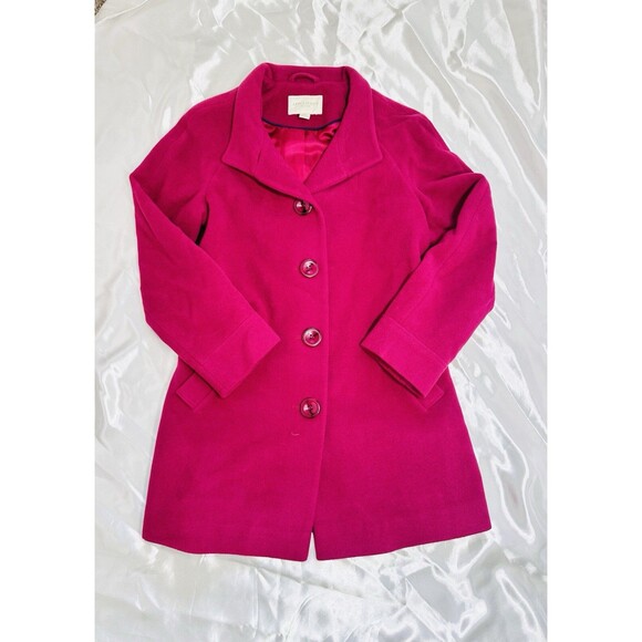 Appleseed's Women's SZ 12 Pink Wool Blend  Button Pea Coat Preppy Classy - Picture 1 of 8